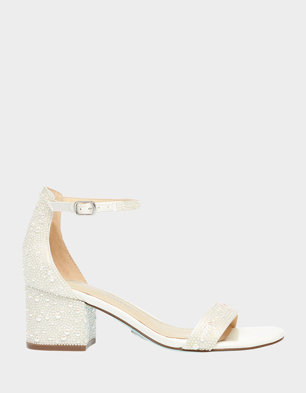 Charlotte Mills Juniper Wide Fit Block Heel Closed Toe Wedding Shoes, Ivory  Pearl at John Lewis & Partners